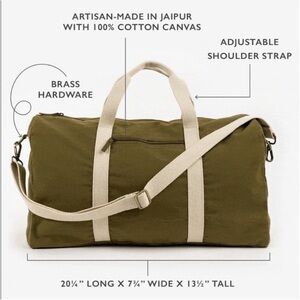 Known Supply Artisan Khaki Weekender Duffle Bag